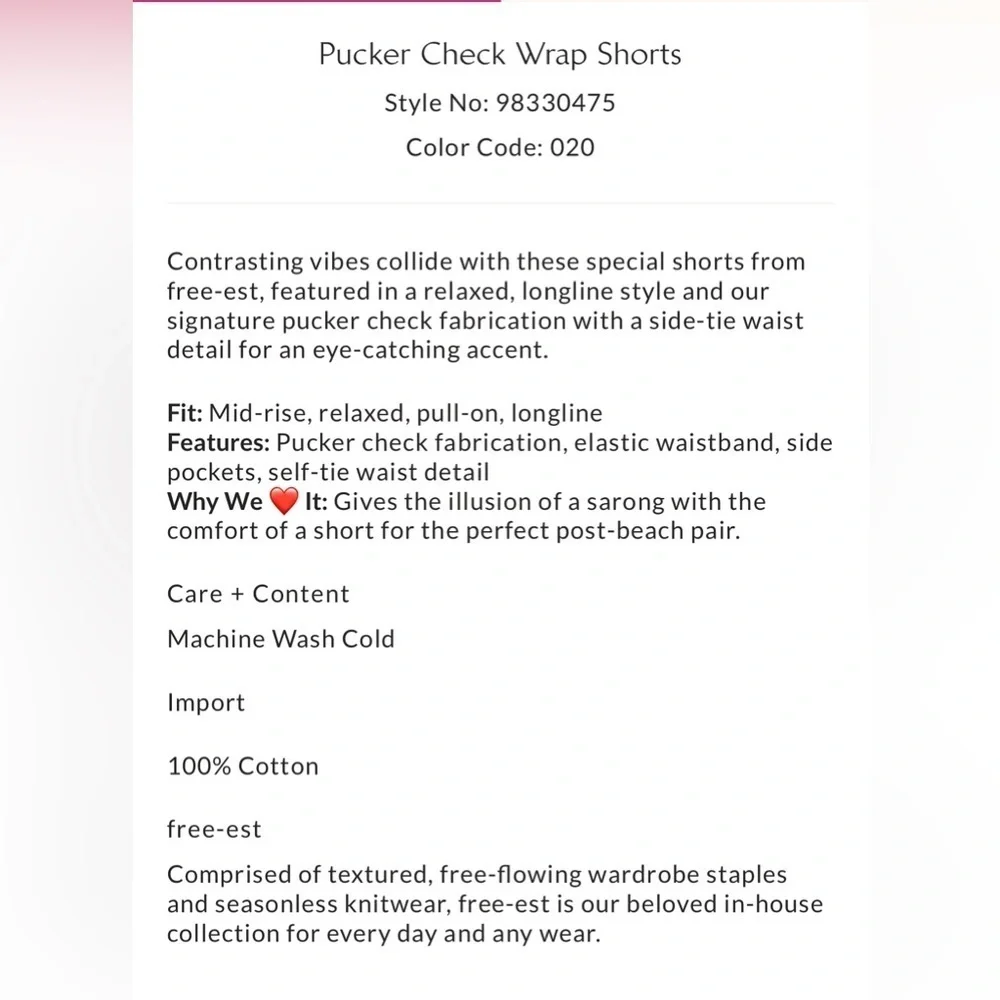 NWT Free People Pucker Check Wrap Shorts chocolate fondant brown Large